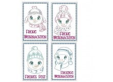 ITH Postkarten - Mr. & Mrs. Schneemann Line Art